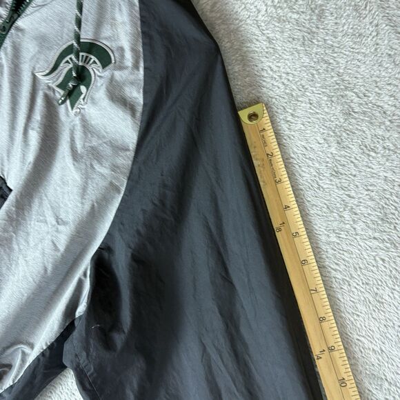 Nike MSU Spartans 1/4 Zip Hoodie Men’s Large Kangaroo Pocket Windbreaker - Picture 7 of 9